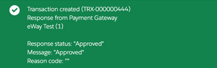 eWay Transaction Successful