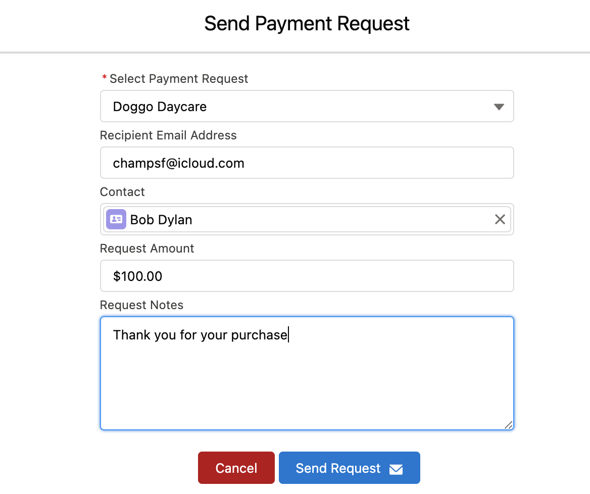 Send Payment Request