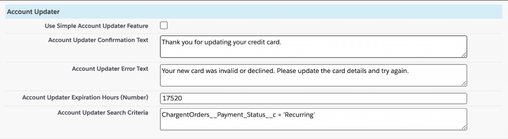 Chargent Account Updater for Salesforce 