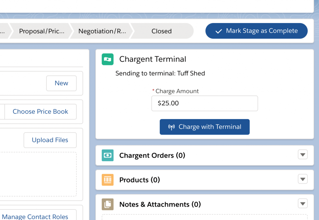 Charge Amount Chargent Terminal Poynt Salesforce
