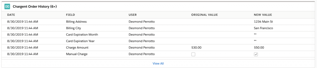 Track Field History Setup Enable Salesforce Chargent