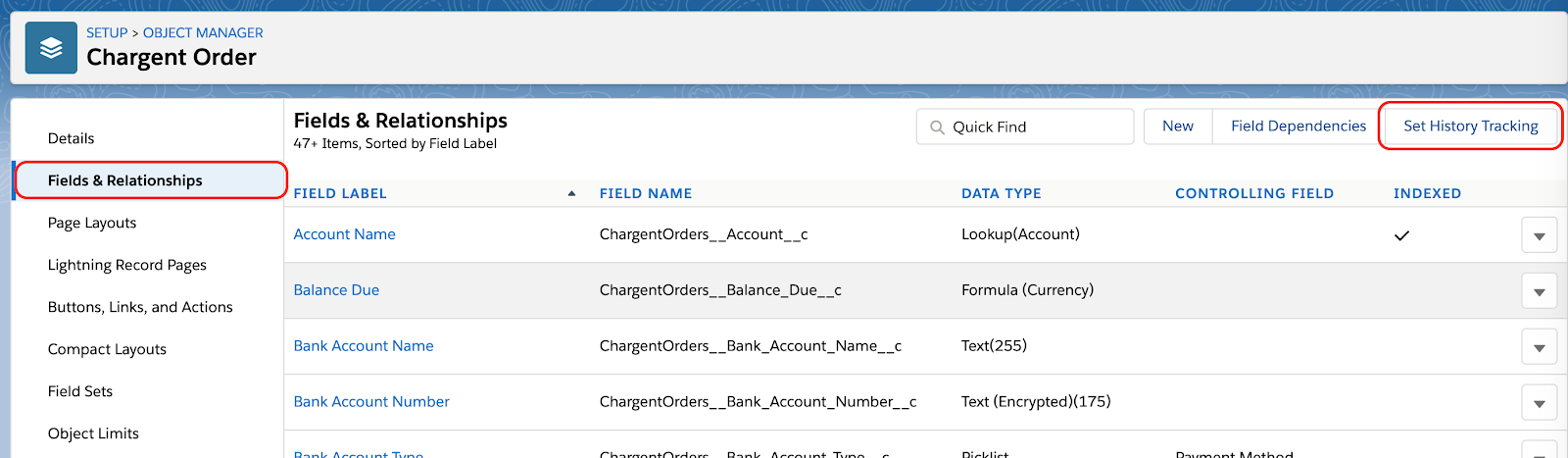 Field History Tracking - Chargent by AppFrontier