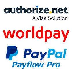 Authorize.net, WordPay, PayPal Payflow Pro logos