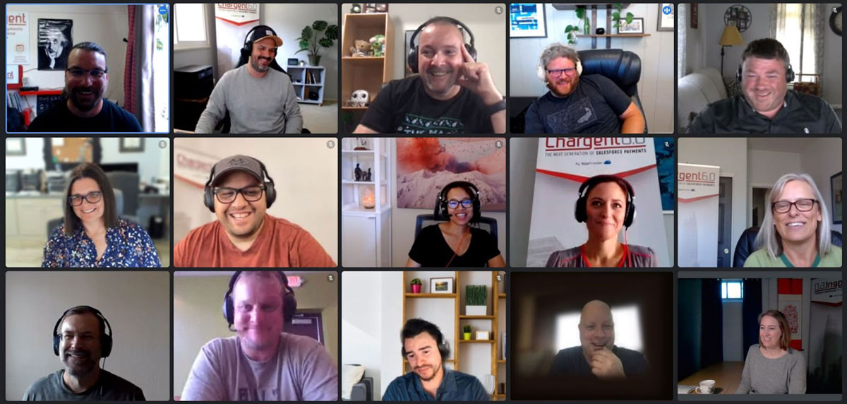 Screenshot of our virtual monthly team meeting