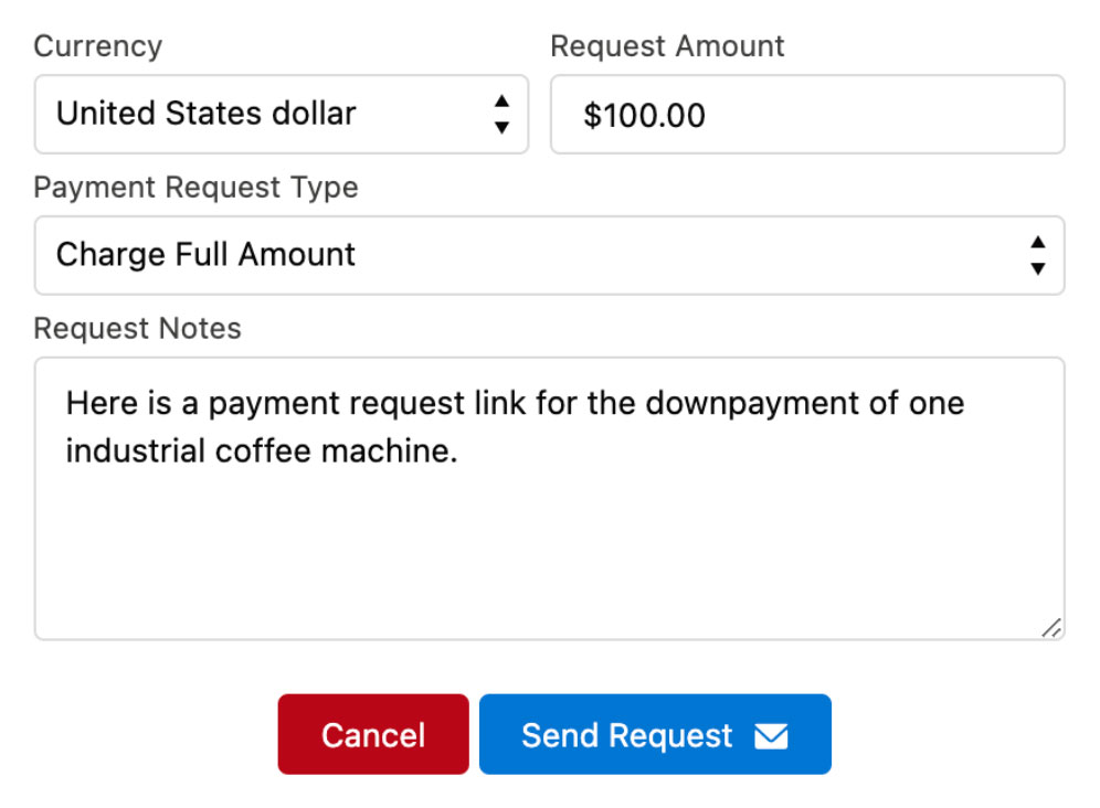 Payment Request screenshot