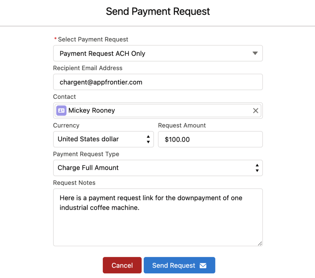 send payment request