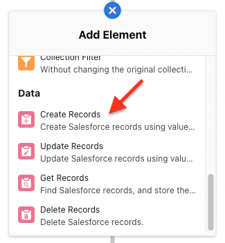 Screenshot of Payment Request: creating records