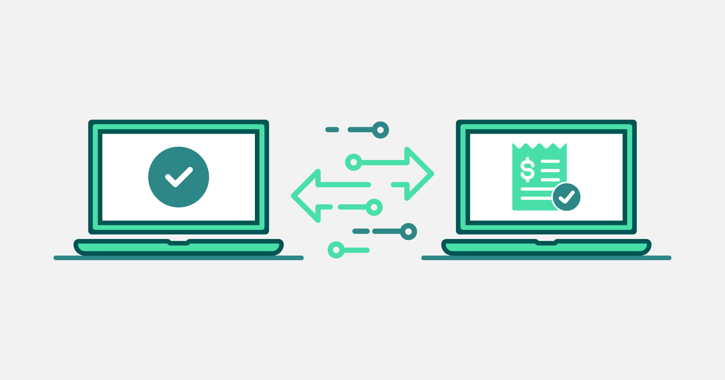 Digital transaction from computer to computer.